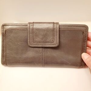 HOBO Charcoal Gray Leather Wallet